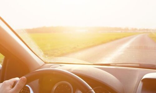 Photo of a car windshield