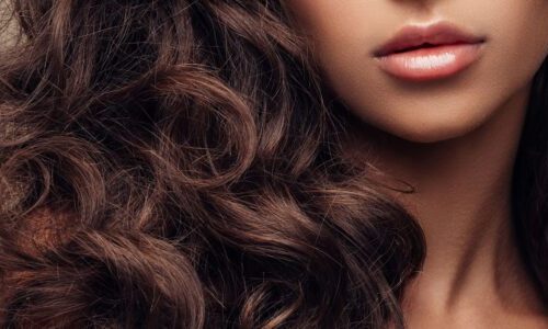 Photo of a woman's brown curly hair