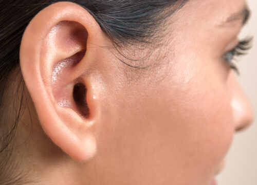 Photo of a woman's earlobe