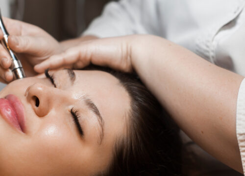 Photo of a woman receiving microdermabrasion treatments